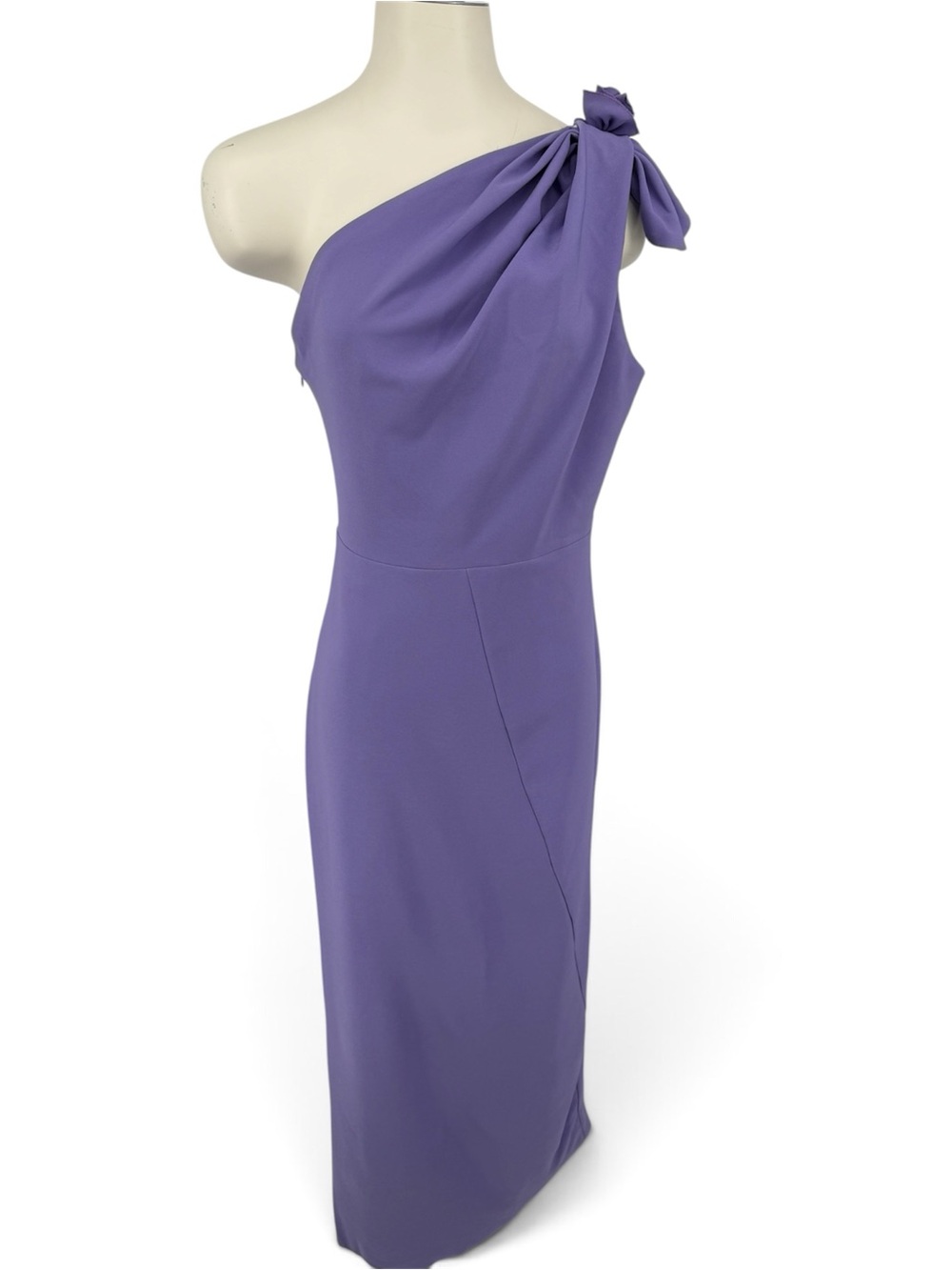 Fehaute One Shoulder Rosette Purple Gown | Size 8